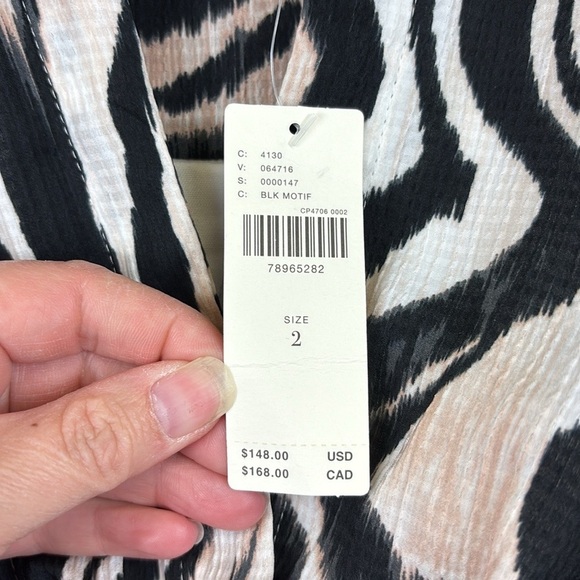 NWT By Anthropologie graphic print mini dress sz 2 - Picture 8 of 14